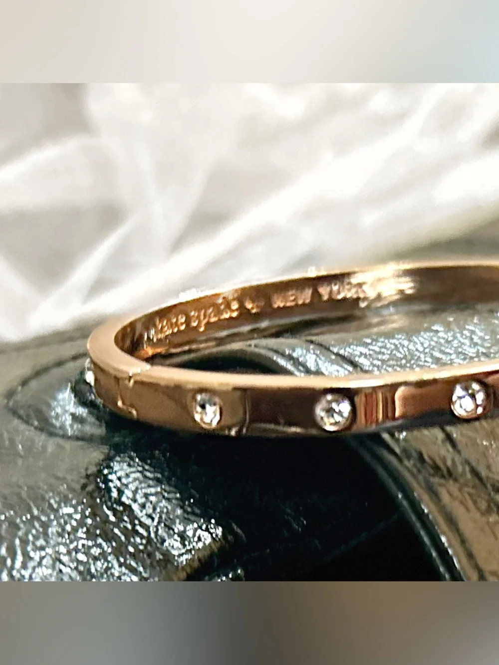 *NWOT (bag included) kate spade Rose Gold Crystal-Studded Bangle - Picture 11 of 15